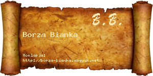 Borza Bianka névjegykártya